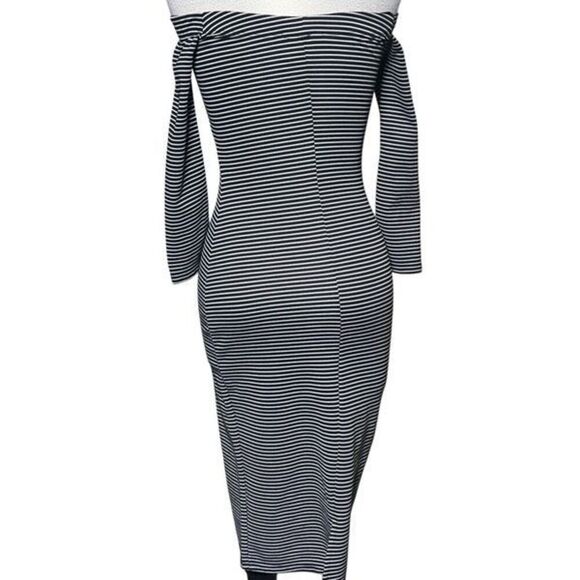 Zara Trafaluc Sexy Form Fitting Cold Shoulder Dress Size Small - Picture 4 of 5